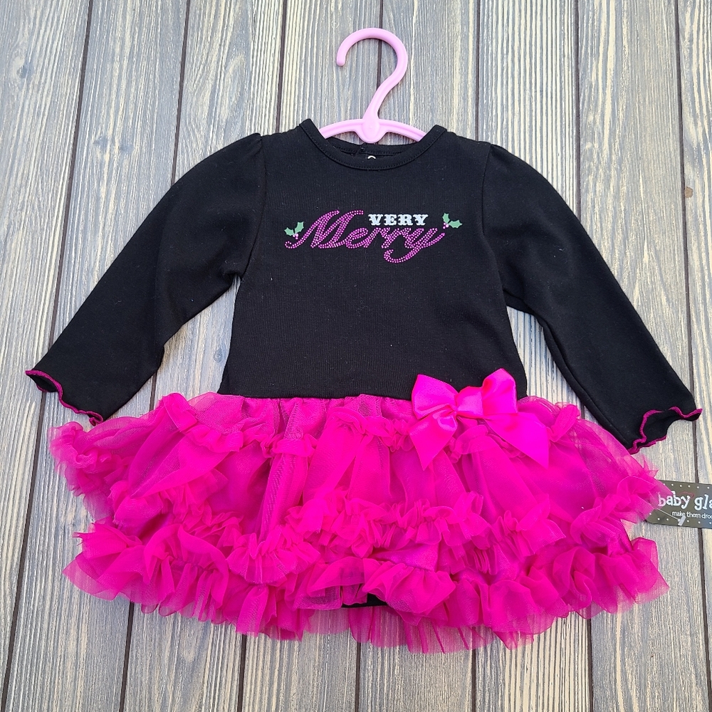 Baby Glam Christmas Skirted Creeper